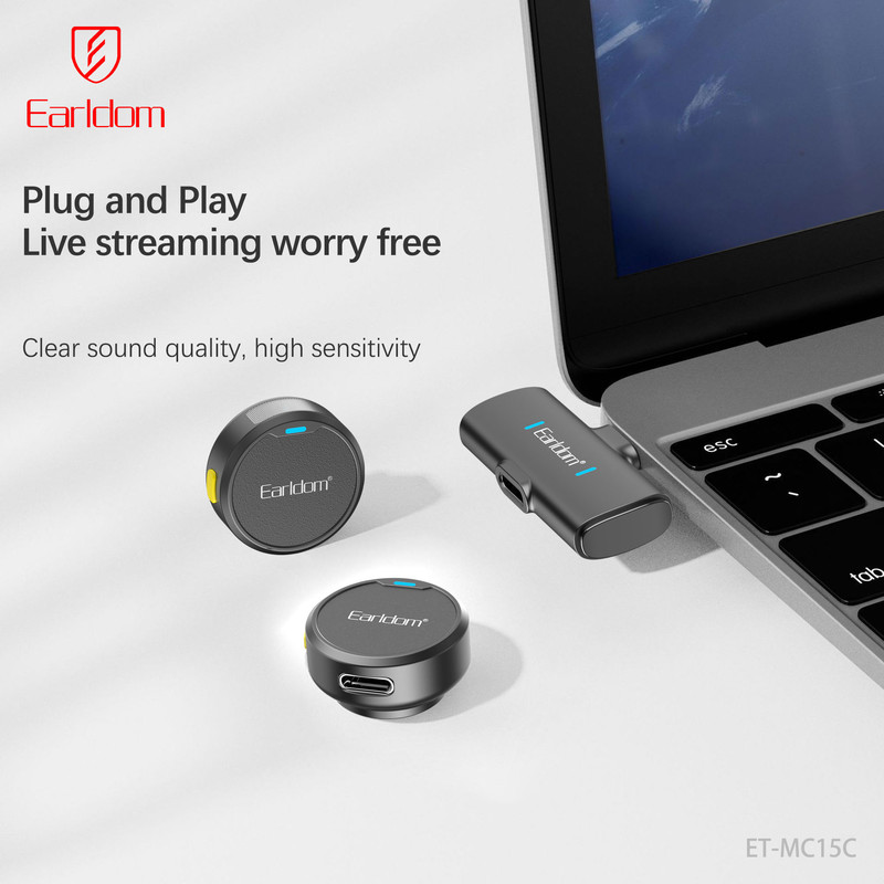 میکروفن بی سیم ارلدام مدل MC15C با درگاه اتصال USB-C - تصویر 6