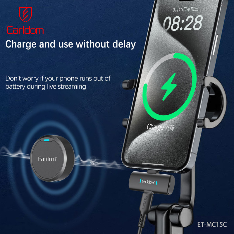 میکروفن بی سیم ارلدام مدل MC15C با درگاه اتصال USB-C - تصویر 7